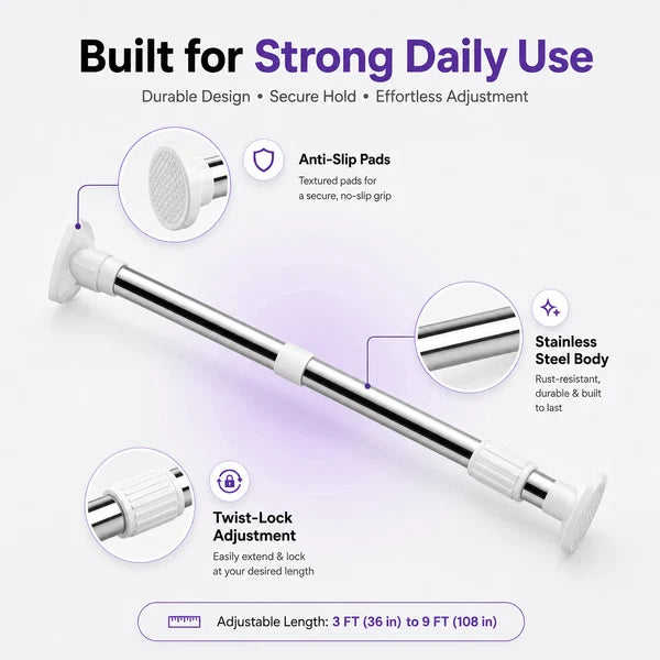 Drill-Free Multifunctional Adjustable Rod