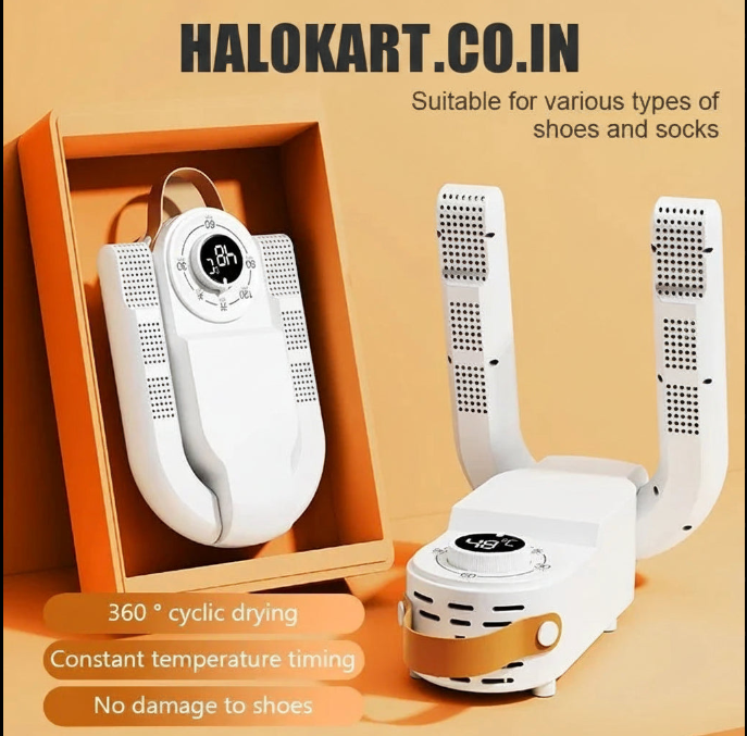 Portable Electric Shoe Dryer with Timer and Handle Multi Functional Boot Dryer Constant Temperature and Fast Drying for Socks and Gloves Rainy Seasons