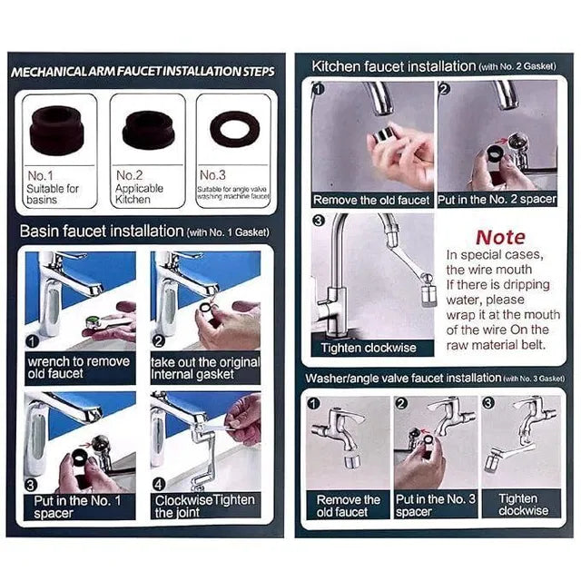 Faucet 2 Mode Splash Filter Kitchen Tap Extended Faucet