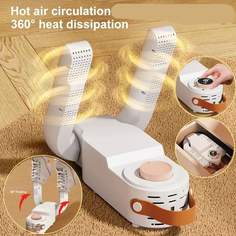 Portable Electric Shoe Dryer with Timer and Handle Multi Functional Boot Dryer Constant Temperature and Fast Drying for Socks and Gloves Rainy Seasons